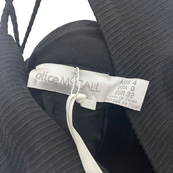 Alice McCall Justify My Love Jumpsuit in Black Belted Ruffle Women’s Size 0 New - Picture 9 of 11